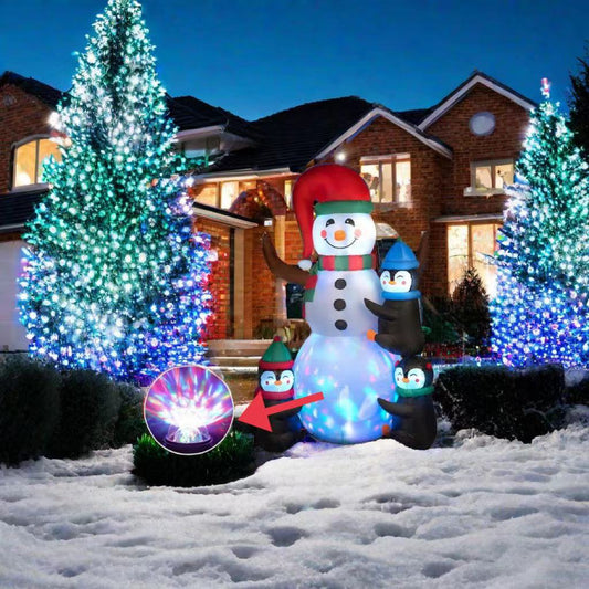 Christmas Inflatable Glow Elderly Air Model Outdoor Courtyard Holiday Party Snowman Penguin Ornament